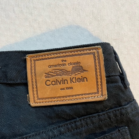 Vintage Black Calvin Klein pencil denim maxi skirt with slit - Picture 4 of 5